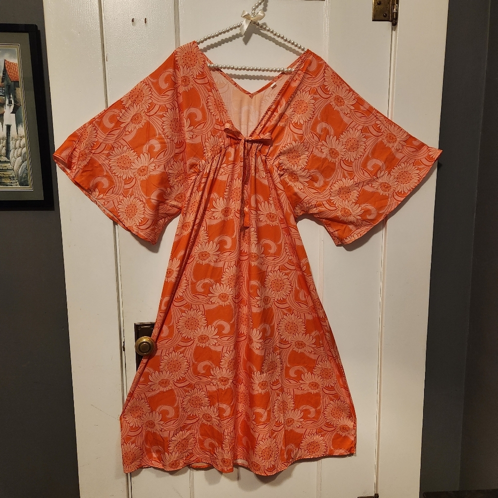 "Creamsicle" flowy muu-muu/Maxi dress